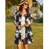 Ekouaer Women Zipper Front House Coat Short Sleeves Robe Zip Up Bathrobes Short Nightgown with Pockets S-3XL(Golden Flower)