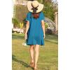 Ekouaer Women Zipper Front House Coat Short Sleeves Robe Zip Up Bathrobes Short Nightgown with Pockets S-3XL(Peacock Blue)