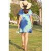 Ekouaer Women Zipper Front House Coat Short Sleeves Robe Zip Up Bathrobes Short Nightgown with Pockets S-3XL(Tie Dye Blue)