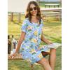 Ekouaer Women Zipper Front House Coat Short Sleeves Robe Zip Up Bathrobes Short Nightgown with Pockets S-3XL(Yellow Floral)