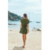 Ekouaer Women’s Cover Ups Casual Swimsuit Coverups Flowy Tie Waist Beach Cover Up Dress(Army Green)