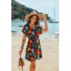 Ekouaer Women’s Cover Ups Casual Swimsuit Coverups Flowy Tie Waist Beach Cover Up Dress(Black Floral)