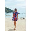 Ekouaer Women’s Cover Ups Casual Swimsuit Coverups Flowy Tie Waist Beach Cover Up Dress(Black Red Leaf)