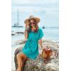 Ekouaer Women’s Cover Ups Casual Swimsuit Coverups Flowy Tie Waist Beach Cover Up Dress(Blue Green)