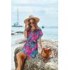 Ekouaer Women’s Cover Ups Casual Swimsuit Coverups Flowy Tie Waist Beach Cover Up Dress(Blue Rose Leaf)