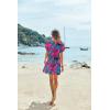 Ekouaer Women’s Cover Ups Casual Swimsuit Coverups Flowy Tie Waist Beach Cover Up Dress(Blue Rose Leaf)