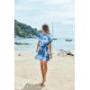 Ekouaer Women’s Cover Ups Casual Swimsuit Coverups Flowy Tie Waist Beach Cover Up Dress(Blue Tie Dye)
