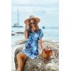 Ekouaer Women’s Cover Ups Casual Swimsuit Coverups Flowy Tie Waist Beach Cover Up Dress(Blue Tie Dye)