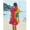 Ekouaer Women’s Cover Ups Casual Swimsuit Coverups Flowy Tie Waist Beach Cover Up Dress(Colored Tie Dye)