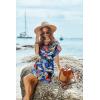 Ekouaer Women’s Cover Ups Casual Swimsuit Coverups Flowy Tie Waist Beach Cover Up Dress(Colorful Leaf)