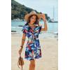 Ekouaer Women’s Cover Ups Casual Swimsuit Coverups Flowy Tie Waist Beach Cover Up Dress(Colorful Leaf)