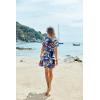 Ekouaer Women’s Cover Ups Casual Swimsuit Coverups Flowy Tie Waist Beach Cover Up Dress(Colorful Leaf)