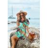 Ekouaer Women’s Cover Ups Casual Swimsuit Coverups Flowy Tie Waist Beach Cover Up Dress(Green Black Leaf)