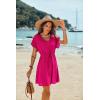 Ekouaer Women’s Cover Ups Casual Swimsuit Coverups Flowy Tie Waist Beach Cover Up Dress(Hot Pink)