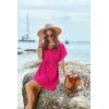 Ekouaer Women’s Cover Ups Casual Swimsuit Coverups Flowy Tie Waist Beach Cover Up Dress(Hot Pink)
