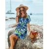 Ekouaer Women’s Cover Ups Casual Swimsuit Coverups Flowy Tie Waist Beach Cover Up Dress(Indigo Ink Bloom)