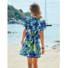 Ekouaer Women’s Cover Ups Casual Swimsuit Coverups Flowy Tie Waist Beach Cover Up Dress(Indigo Ink Bloom)
