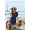 Ekouaer Women’s Cover Ups Casual Swimsuit Coverups Flowy Tie Waist Beach Cover Up Dress(Navy Blue)