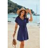 Ekouaer Women’s Cover Ups Casual Swimsuit Coverups Flowy Tie Waist Beach Cover Up Dress(Navy Blue)