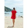 Ekouaer Women’s Cover Ups Casual Swimsuit Coverups Flowy Tie Waist Beach Cover Up Dress(Red)