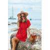 Ekouaer Women’s Cover Ups Casual Swimsuit Coverups Flowy Tie Waist Beach Cover Up Dress(Red)