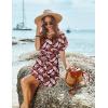 Ekouaer Women’s Cover Ups Casual Swimsuit Coverups Flowy Tie Waist Beach Cover Up Dress(Red Leaf)