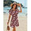 Ekouaer Women’s Cover Ups Casual Swimsuit Coverups Flowy Tie Waist Beach Cover Up Dress(Red Leaf)