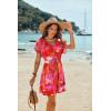 Ekouaer Women’s Cover Ups Casual Swimsuit Coverups Flowy Tie Waist Beach Cover Up Dress(Rose Tie Dye)