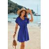 Ekouaer Women’s Cover Ups Casual Swimsuit Coverups Flowy Tie Waist Beach Cover Up Dress(Sapphire Blue)