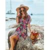 Ekouaer Women’s Cover Ups Casual Swimsuit Coverups Flowy Tie Waist Beach Cover Up Dress(Tropical Leaf)