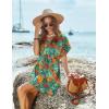 Ekouaer Women’s Cover Ups Casual Swimsuit Coverups Flowy Tie Waist Beach Cover Up Dress(Tropical Print)