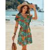 Ekouaer Women’s Cover Ups Casual Swimsuit Coverups Flowy Tie Waist Beach Cover Up Dress(Tropical Print)