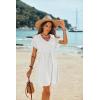Ekouaer Women’s Cover Ups Casual Swimsuit Coverups Flowy Tie Waist Beach Cover Up Dress(White)
