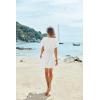 Ekouaer Women’s Cover Ups Casual Swimsuit Coverups Flowy Tie Waist Beach Cover Up Dress(White)