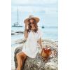 Ekouaer Women’s Cover Ups Casual Swimsuit Coverups Flowy Tie Waist Beach Cover Up Dress(White)