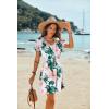 Ekouaer Women’s Cover Ups Casual Swimsuit Coverups Flowy Tie Waist Beach Cover Up Dress(White Pink Floral)