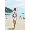 Ekouaer Women’s Cover Ups Casual Swimsuit Coverups Flowy Tie Waist Beach Cover Up Dress(White Pink Floral)
