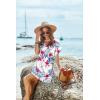 Ekouaer Women’s Cover Ups Casual Swimsuit Coverups Flowy Tie Waist Beach Cover Up Dress(White Red Floral)