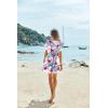 Ekouaer Women’s Cover Ups Casual Swimsuit Coverups Flowy Tie Waist Beach Cover Up Dress(White Red Floral)