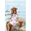 Ekouaer Women’s Cover Ups Casual Swimsuit Coverups Flowy Tie Waist Beach Cover Up Dress(White Small Floral)