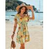 Ekouaer Women’s Cover Ups Casual Swimsuit Coverups Flowy Tie Waist Beach Cover Up Dress(Yellow Print)