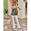 Ekouaer Women’s Lace Silk Satin Pajama Tank Tops V Neck Camisole Soft Spaghetti Strap Tops Loose Sleepwear S-3XL(Black / Grey)