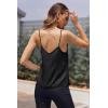 Ekouaer Women’s Lace Silk Satin Pajama Tank Tops V Neck Camisole Soft Spaghetti Strap Tops Loose Sleepwear S-3XL(Black Stripes)