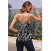 Ekouaer Women’s Lace Silk Satin Pajama Tank Tops V Neck Camisole Soft Spaghetti Strap Tops Loose Sleepwear S-3XL(Black and White Flower)