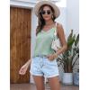Ekouaer Women’s Lace Silk Satin Pajama Tank Tops V Neck Camisole Soft Spaghetti Strap Tops Loose Sleepwear S-3XL(Ice Green Stripes)
