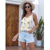 Ekouaer Women’s Lace Silk Satin Pajama Tank Tops V Neck Camisole Soft Spaghetti Strap Tops Loose Sleepwear S-3XL(Ink Flowers)