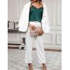 Ekouaer Women’s Lace Silk Satin Pajama Tank Tops V Neck Camisole Soft Spaghetti Strap Tops Loose Sleepwear S-3XL(Lake Green)