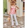 Ekouaer Women’s Lace Silk Satin Pajama Tank Tops V Neck Camisole Soft Spaghetti Strap Tops Loose Sleepwear S-3XL(Misty Rose / White)