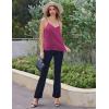 Ekouaer Women’s Lace Silk Satin Pajama Tank Tops V Neck Camisole Soft Spaghetti Strap Tops Loose Sleepwear S-3XL(Rose Red)