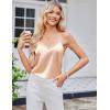 Ekouaer Women’s Lace Silk Satin Pajama Tank Tops V Neck Camisole Soft Spaghetti Strap Tops Loose Sleepwear S-3XL(White / Dark Khaki)